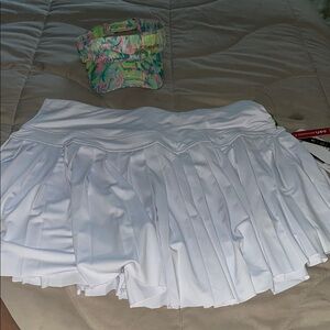 Kyodan White Pleated Skater Mini Skirt Tennis Active UPF 50